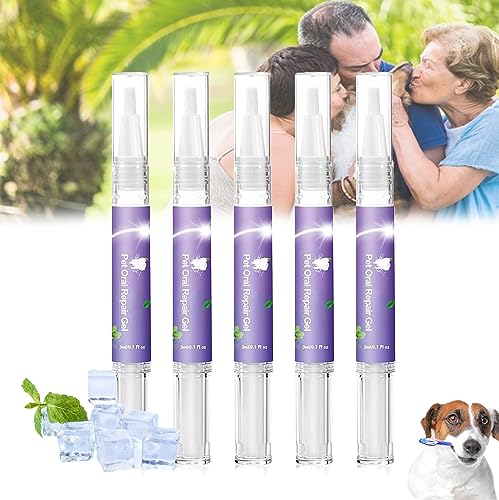 Smilamo Pet Oral Repair Gel, Gel De Réparation Bucco, Dentaire Pour Animaux De Compagnie, Cat Breath Freshener, Pet Breath Freshener Gel Care Cleaner (5 Pcs) von Smilamo