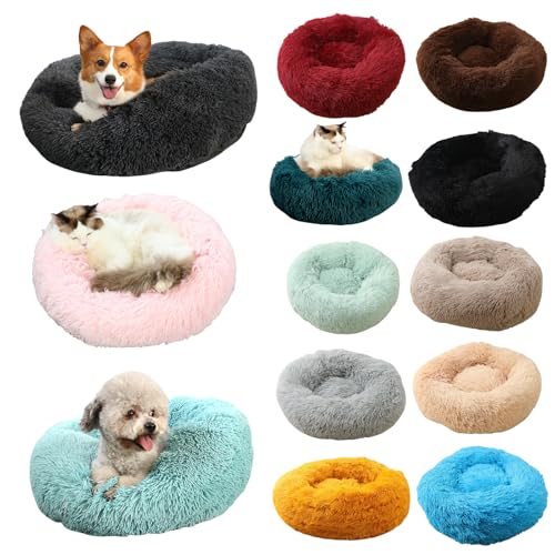 Smileader tierliebling Cloud - Kuscheliges Hundebett Flauschiges Hundebett Rund - Donut-Katzenbett, Waschbar, Ultra Weicher Plüsch, Eine breite Palette von Farben, die zur Einrichtung passen von Smileader