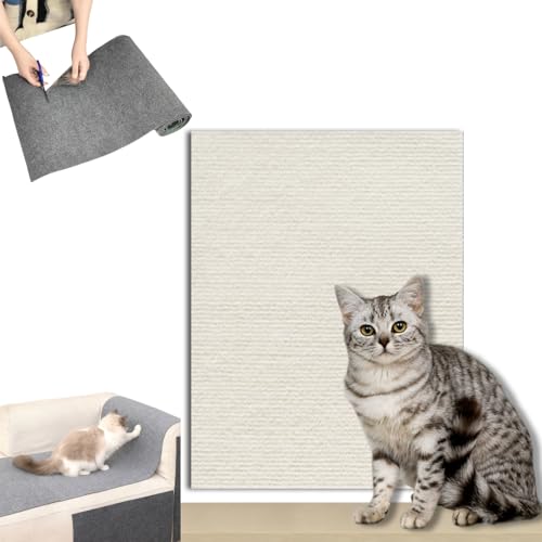 Tier-Herzen DIY Universal Katzen Kratzschutz Sofaschutz für Katzen, Natürlicher Sisal Kratzmatte als Kratzschutz fürs Sofa, langlebiger Kratzteppich & Kratzmöglichkeit für das Katzen Sofa von Smileader