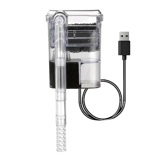 Smileshiney Aquariumfilter, Aquariumfilterpumpe - Leise Aquariumfilter,Leise Aquariumfilter, externer USB-Tankfilter, hängender Aquariumfilter für Fisch- und Schildkrötenbecken, sauberes Wasser von Smileshiney