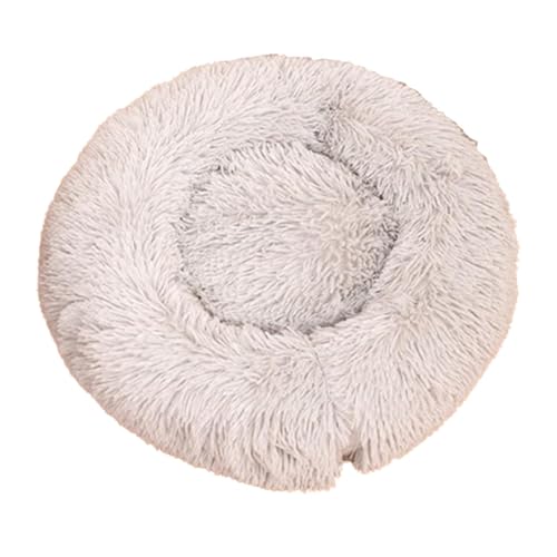 Smileshiney Beruhigendes Hundebett für kleine Hunde, beruhigendes Katzen-Donut-Plüschbett, Kuschelbett für Haustiere, Schlummerfunktion, Schlafhütte, Plüschkissen für Katzen, Hunde, Kätzchen von Smileshiney