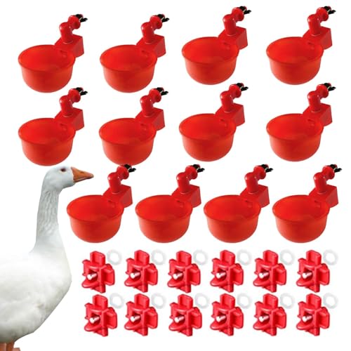 Smileshiney Chicken Cup Waterer | 5-teiliges automatisches Hühnertränken-Set für Geflügel - Hühner-Wasserbecher Geflügel-Wasserfutter-Kit Geflügel-Tränkeschale für Hühner, Enten, Vögel, Truthühner usw von Smileshiney