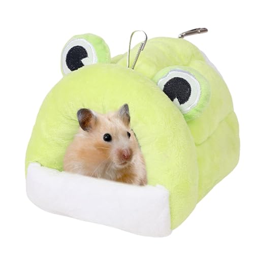 Smileshiney Hamsterbett,Kleintierbett - Goldenes Bären-Schlafbett | Waschbares warmes Käfigzubehör, waschbare Kleintierhöhle für Chinchilla-Hamster, Igel von Smileshiney