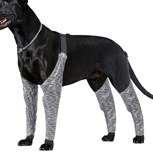 Smileshiney Hundestiefel-Leggings – wasserdichte Hunde-Stützbandage | schmutzabweisende, weiche schützende Ellenbogenbandage, verstellbare Hundehose gegen Lecken, Vorder- und Hinterbeine von Smileshiney