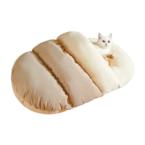 Smileshiney Katzenbett für Hauskatzen, halbgeschlossenes Katzenbett in Slipperform, Fleecefutter, Kätzchenbett, Höhle, Katzenbett, Fleecefutter für Maus, Welpen von Smileshiney