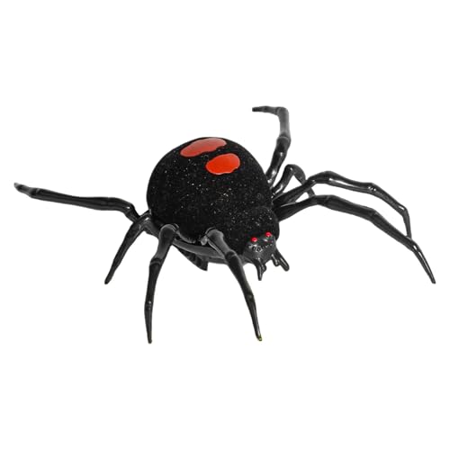 Smileshiney Schwarze Spinne für Streich, Wanderspinnenspielzeug, Crawling Simulation Tier Streich schwarzer Spinne, Paare Klassenkameraden Gag Witz Gadget Indoor Outdoor -Szenen -Requisiten für von Smileshiney