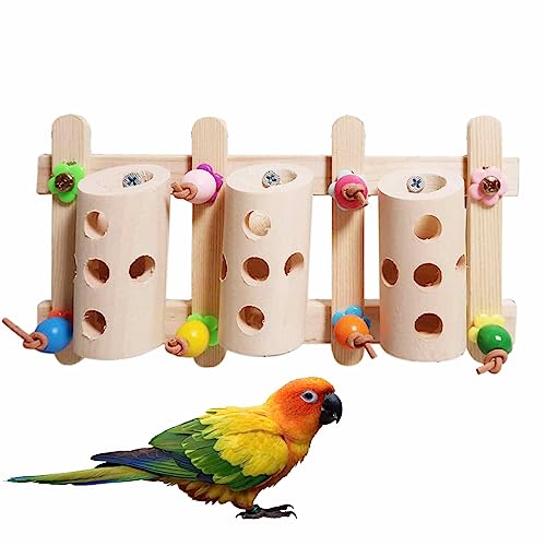 Smileshiney Vogelfutterhalter - Puzzle Vogelspielzeug für Futtersuche | Haustierbedarf, Zahnspielzeug aus Holz für Sittiche, Nymphensittiche, Kleintiere, Klettern & Spielen von Smileshiney