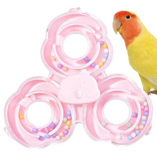 Smileshiney Vogelspielzeug für Sittiche, Papageien-Spinnerspielzeug - Vogelkäfig Buntes Drehradspielzeug,Kau- und Übungsspielzeug, Spinner mit einstellbarer Geschwindigkeit für Graupapageien, Sittiche von Smileshiney