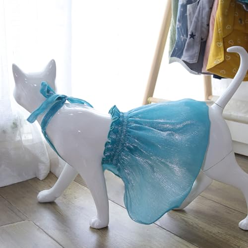 Haustierkleidung, luxuriöses Hundekleid für kleine Hunde, Sommer-Welpenkleidung, Prinzessin, flauschiger Rock, Baumwolle, Hundebekleidung, graues Tunika-Kostüm, Kleid für kleine Hunde (Meerjungfrau, von SmileyTails