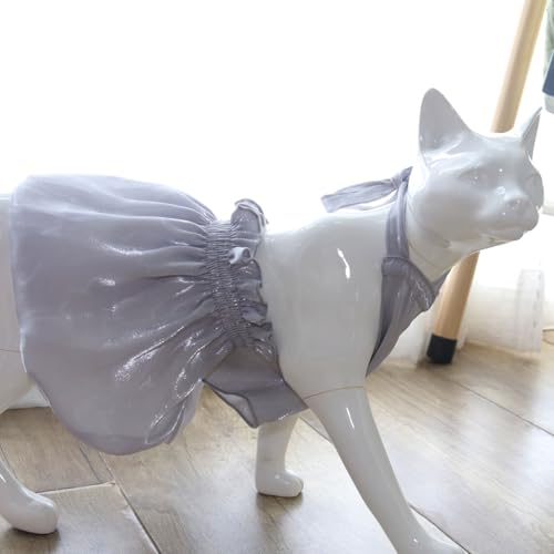 Haustierkleidung, luxuriöses Hundekleid für kleine Hunde, Sommer-Welpenkleidung, Prinzessin, flauschiger Rock, Baumwolle, Hundebekleidung, graues Tunika-Kostüm, Kleid für kleine Hunde (Meerjungfrau, von SmileyTails