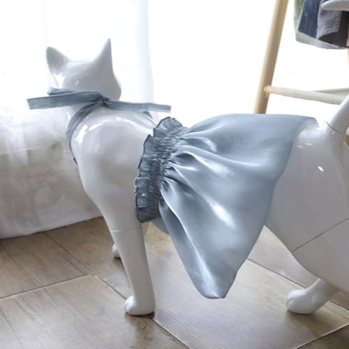 Haustierkleidung, luxuriöses Hundekleid für kleine Hunde, Sommer-Welpenkleidung, Prinzessin, flauschiger Rock, Baumwolle, Hundebekleidung, graues Tunika-Kostüm, Kleid für kleine Hunde von SmileyTails