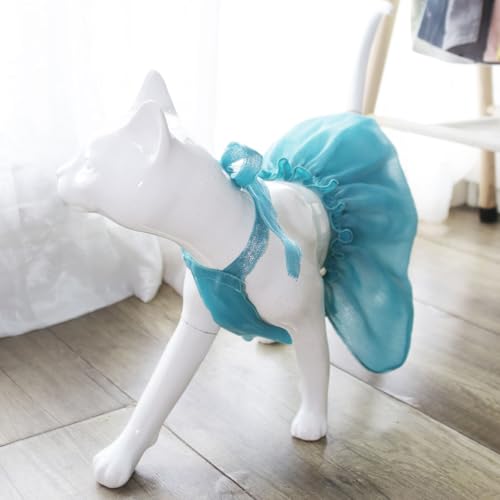 Luxuriöses Hundekleid für kleine Hunde, Sommer-Welpenkleidung, Prinzessin, flauschiger Rock, Baumwolle, Kleidung, Hundebekleidung, graues Tunika-Kostüm, Kleid für kleine Hunde (Meerjungfrau, Ozean, von SmileyTails