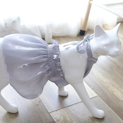 Luxuriöses Hundekleid für kleine Hunde, Sommer-Welpenkleidung, Prinzessin, flauschiger Rock, Baumwolle, Kleidung, Hundebekleidung, graues Tunika-Kostüm, Kleid für kleine Hunde (Meerjungfrau, leicht, von SmileyTails