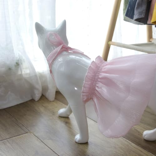 Luxuriöses Hundekleid für kleine Hunde, Sommer-Welpenkleidung, Prinzessin, flauschiger Rock, Baumwolle, Kleidung, Hundebekleidung, graues Tunika-Kostüm, Kleid für kleine Hunde (Meerjungfrau-Rosa, von SmileyTails