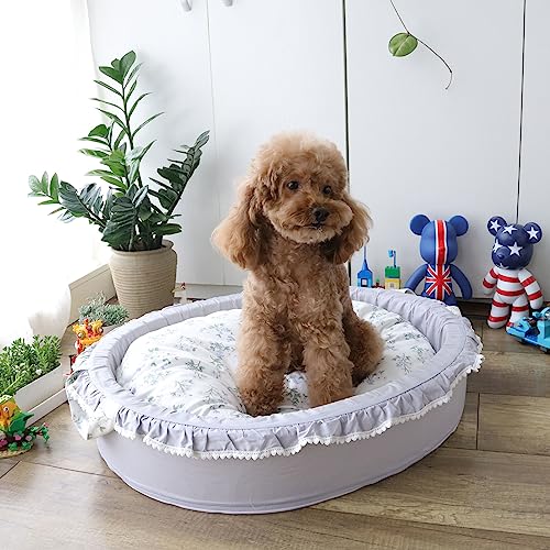 SmileyTails Haustiernest, luxuriöses Deluxe-Prinzessinnenbett, gemütliches Bett, Sofa, Bank, Hund, Katze, Welpen, Kätzchen, Nest, Couch, Kissen, Zubehör (Oh-förmiges Nest, groß) von SmileyTails