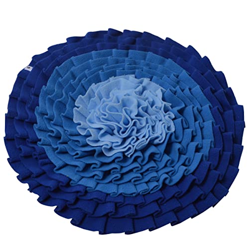 SmileyTails Snuffle Pad Mat Dogs Advanced Snuffle Sniffing Pad Mat Pet Items Leak Food Dog Training Blanket Nose Work Toy Pet Slowing Feeding Intelligence Mat (Folded Blue) von SmileyTails