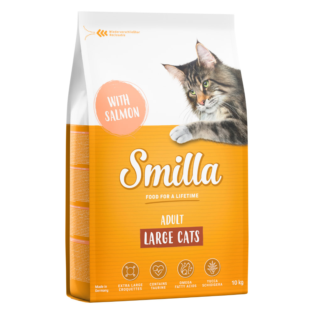 10 kg Smilla Trockenfutter zum Sonderpreis! - Adult Large Cats mit Lachs von Smilla