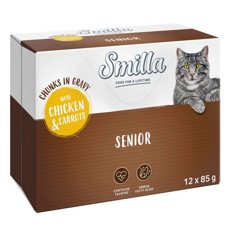 12 x 85 g Smilla Häppchen mit Gemüse zum Probierpreis! - Senior Huhn und Karotten von Smilla