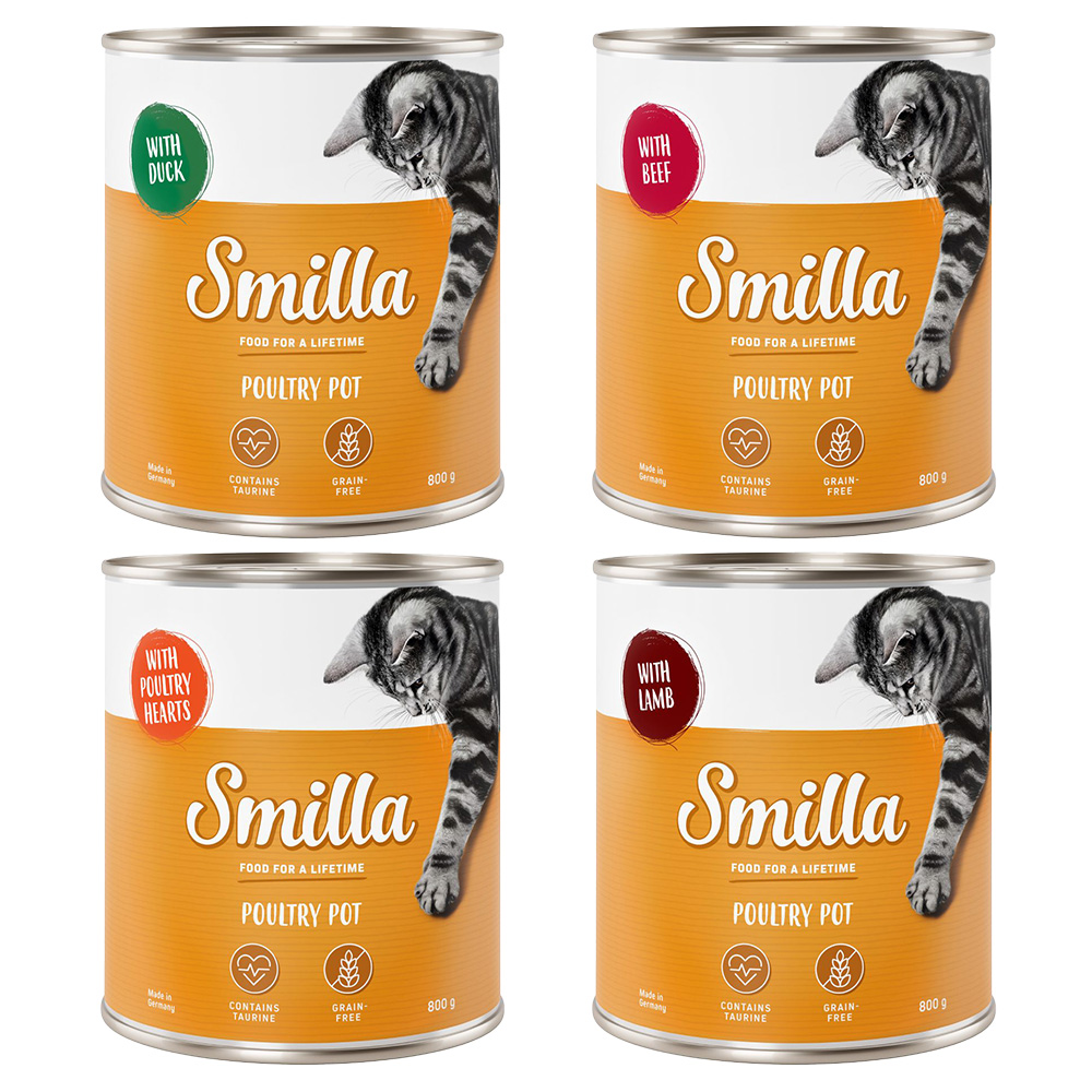 24 x 800 g Sparpaket Smilla Geflügeltöpfchen zum Sonderpreis! - Mixpaket (4 Sorten) von Smilla