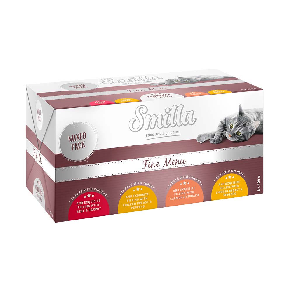 8 x 100 g Smilla Fine Menu mit Genießerkern zum Probierpreis! - Erlesene Füllung Mixpaket (4 sorten) von Smilla