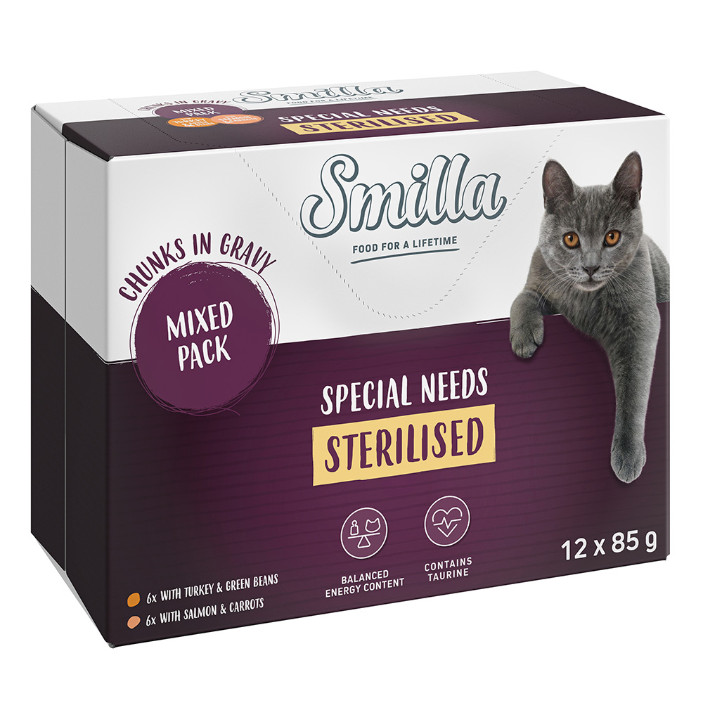 Smilla Adult Sterilised Geflügel - Als Ergänzung: 12 x 85g Sterilised Mixpaket Nassfutter von Smilla