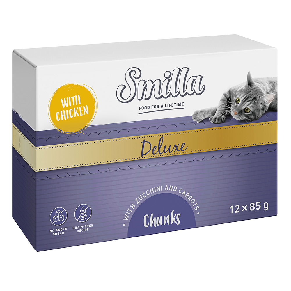 Smilla Deluxe Häppchen 12 x 85 g - mit Huhn, Zucchini und Karotten von Smilla