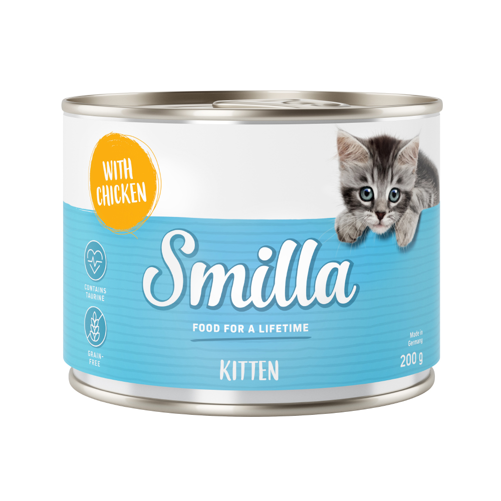 Smilla Rindtöpfchen 24 x 200 g zum Sonderpreis! - Kitten Huhn von Smilla