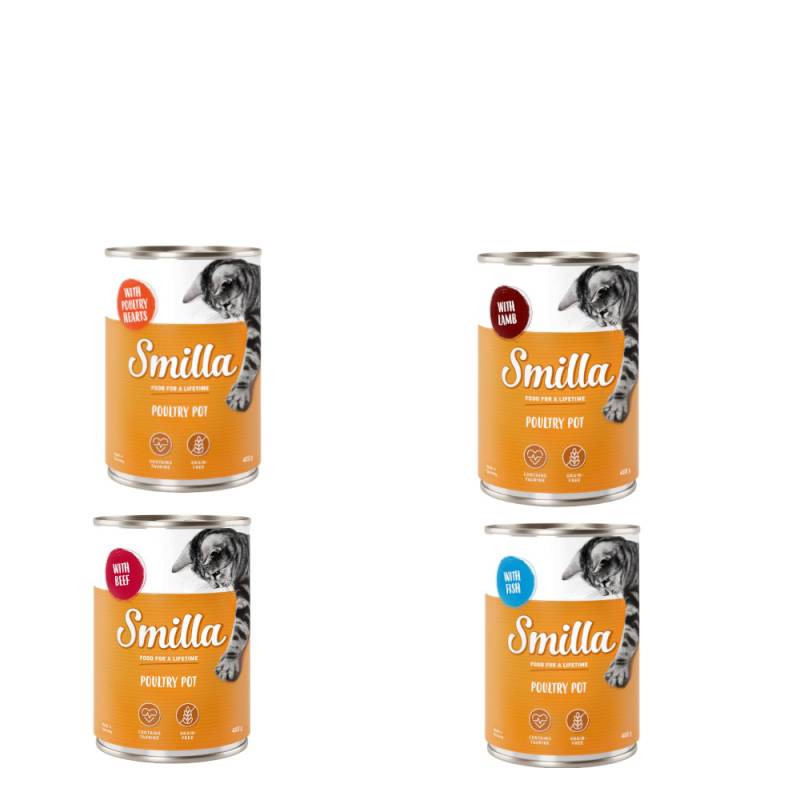 Smilla Katzenfutter nass Probiermix - Geflügeltöpfchen (6 x 400 g) von Smilla