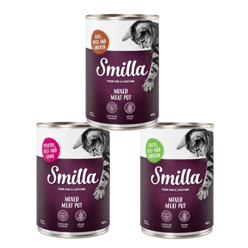 Smilla Katzenfutter nass Probiermix - Multifleischtöpfchen (6 x 400 g) von Smilla