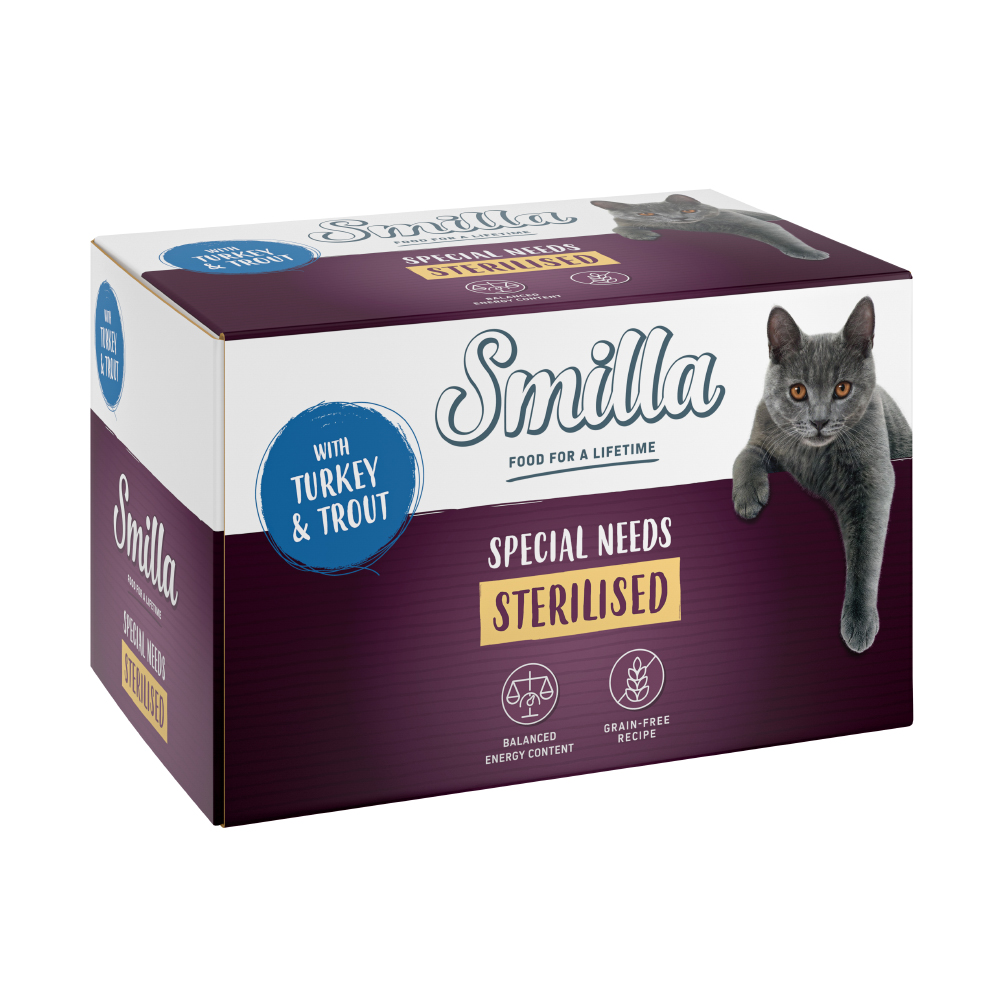 Sparpaket Smilla Schale Sterilised 24 x 100 g - Pute mit Forelle von Smilla