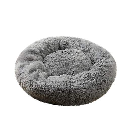 Smniao Hundebetten Plüsch Haustierbett Hundesofa Katzensofa Schlafplatz für Katzen Weicher Waschbar Katzenbett Hunde Mat (XXXL:Durchmesser 80cm, Grau) von Smniao