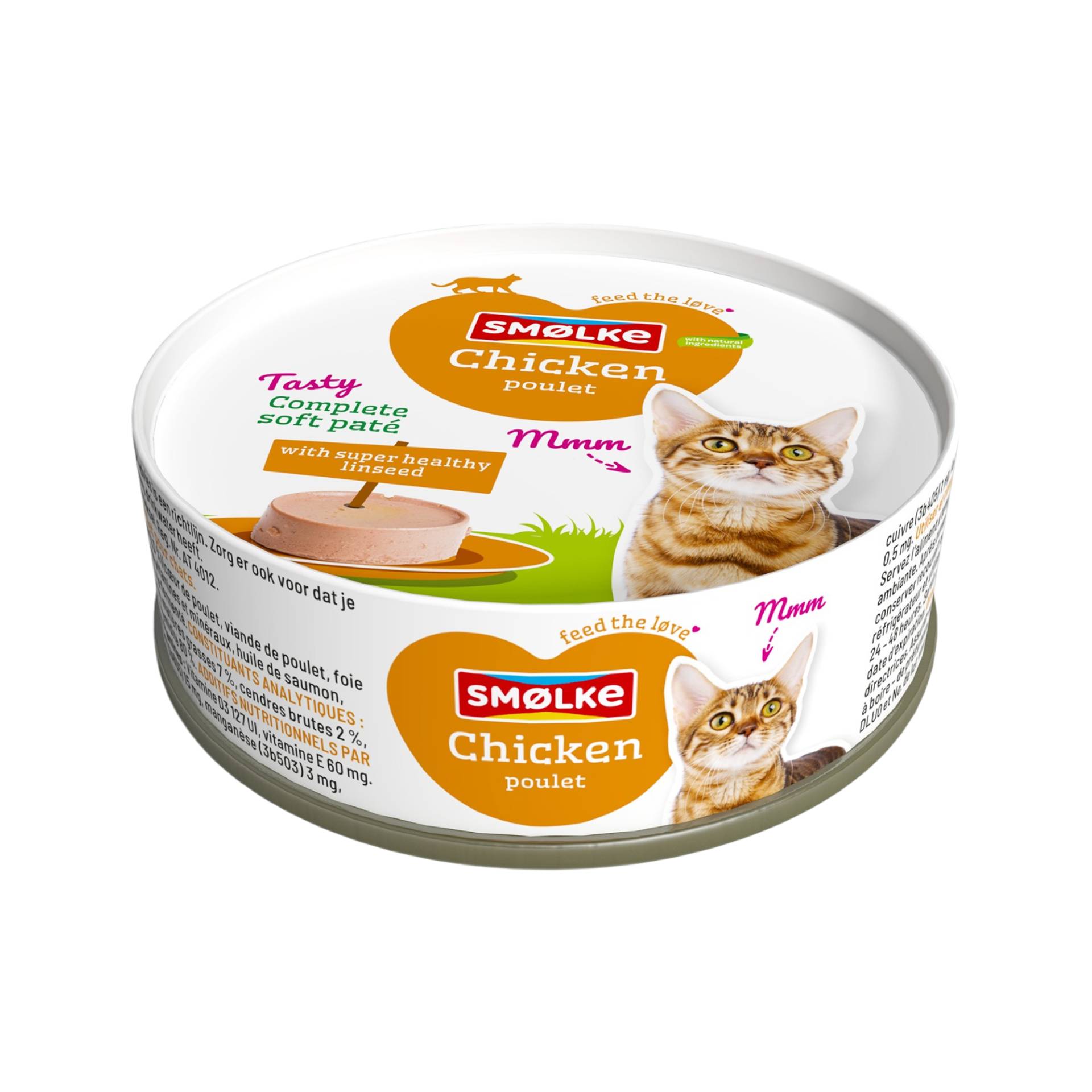 Smølke Soft Paté Katzenfutter - Dosen - Huhn - 24 x 80 g von Smølke