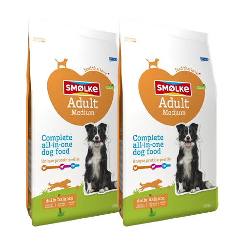 Smølke Adult Medium Hundefutter 2 x 12 kg von Smolke