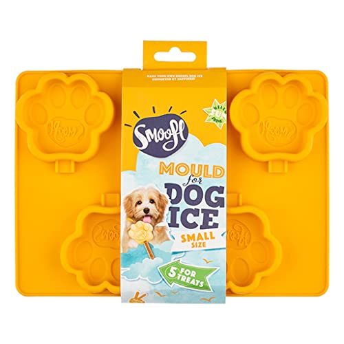 Smoofl Silikon Eisform Fuer Hunde, EIS zum Selbermachen als leckeren veganen Hundesnack zur Abkuehlung im Sommer, kleine Form zur Herstellung von 5 EIS Fuer kleine Hunde, orange von Smoofl