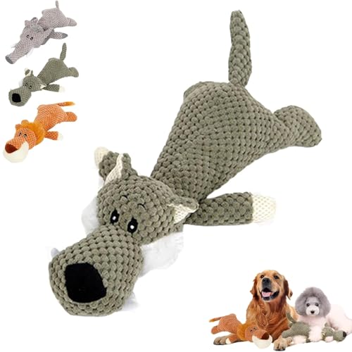 Wowpetsmart Invincible Chewanimals Wowpetsmart for Heavy Chewers, Wowpetsmart Dog Chew Toys, Interactive Squeaky Dog Toys for Heavy Chewers, Toys for Small, Medium, Large Dogs(Wolf) von Smoohh