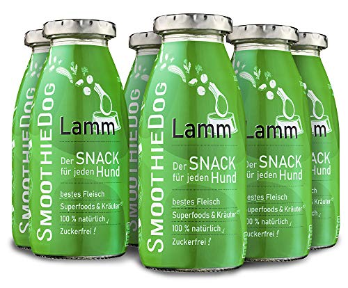 6er Pack SmoothieDog Lamm je 250ml - Hundesmoothie - Hundeleckerlie - Flüßignahrung - Topping von SmoothieDog