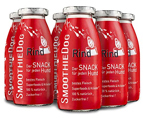 6er Pack SmoothieDog Rind je 250ml - Hundesmoothie -Hundesnack - Flüssignahrung von SmoothieDog