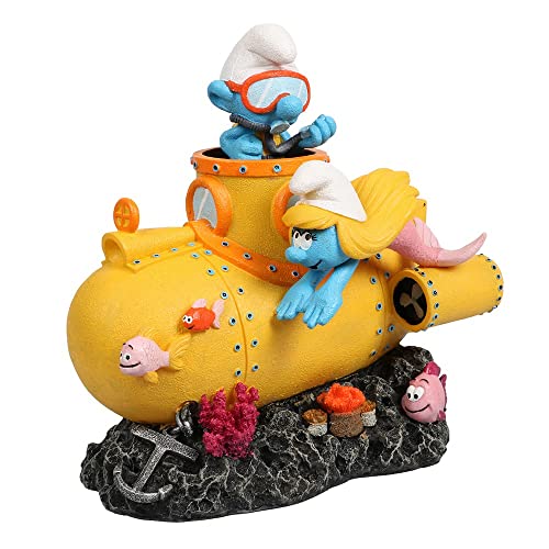 Smurfs AquaDella Aqua Della, Unterwasser-Schlümpfe-Figur, 15,8 x 10,8 x 16 cm, sehr detailliert und aus Polyesterharz, ungiftig und pH-neutral, für Süß- und Salzwasseraquarien von Smurfs AquaDella