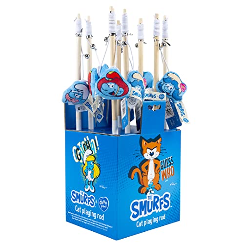 Smurfs duvoplus, Magnetische Angelruten, Schlümpfe, 42 x 8,5 x 2 cm, Mehrfarbig, Spielzeug für Katzen, stärkt die Bindung mit Ihrer Katze, fördert die Katze Sich zu bewegen, für stundenlangen von Smurfs duvoplus