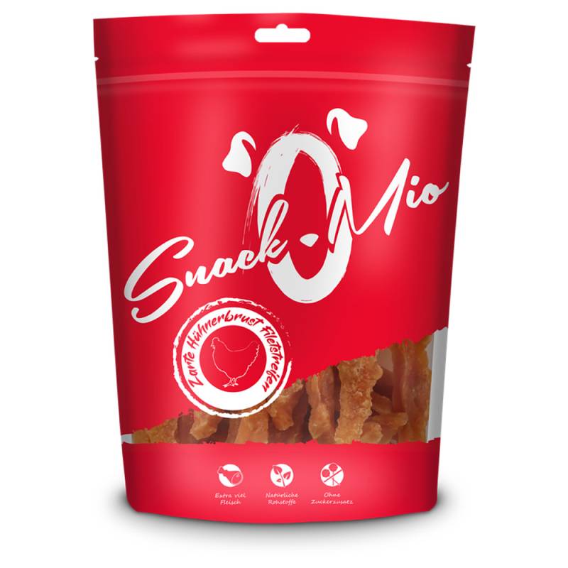 SnackOMio Zarte Hühnerbrust Filetstreifen - Sparpaket: 4 x ca. 70 g von SnackOMio