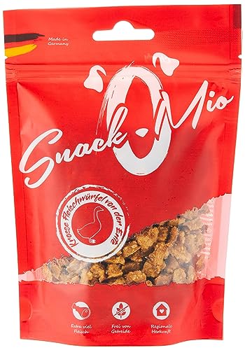 SnackOMio – Premium Hundesnack – saftige Fleischwürfel von der Ente, getreidefrei, 1er Pack (1 x 125g) von SNACKOMIO