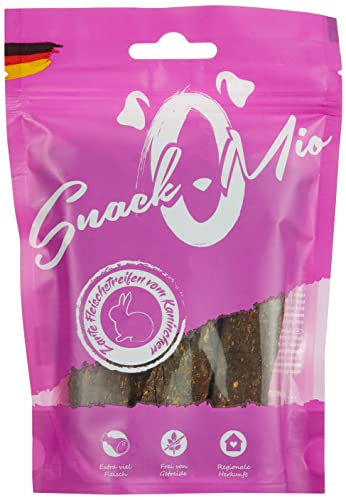 SnackOMio – Premium Hundesnack – zarte Fleischstreifen vom Kaninchen, getreidefrei, 1er Pack (1 x 125g) von SNACKOMIO