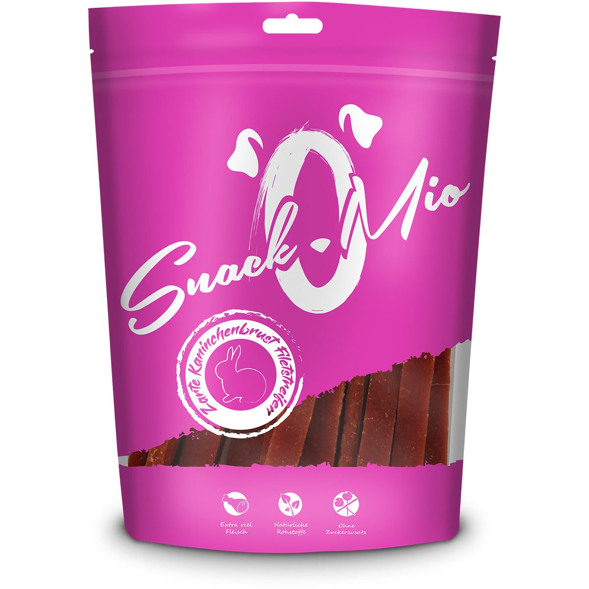 SnackOMio - zarte Kaninchenbrust Filetstreifen 70g von SnackOMio