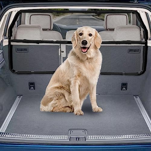 Hunde-Autobarriere, ausbruchsicher, 116,8 cm breit, Auto-Trennwand für 3. Reihe und Laderaum, langlebige Laderaum, Hunde-Auto-Tor, Kofferraum-Barriere mit durchsichtigem Netzgitter für kleine SUVs und von Snagle Paw