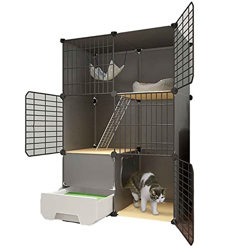 Katzenkäfig Haustierkäfige für Katzen Outdoor Katzengehege Katzenlaufstall Katzengehege Metallnetz Katzenkäfige Indoor Groß () von SnamicE