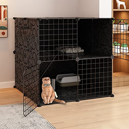 Katzenkäfig Katzenkäfig Katzenstall Outdoor Katzenhaus 2 Etagen Katzenhütte für kleine Haustiere Kaninchen Igel Katze Meerschweinchen (B) von SnamicE