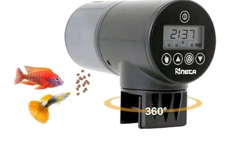 Sneta Futterautomat Aquarium, Fischfutterautomat Automatischer 200ml Große Kapazität Mit USB-Ladekabel Und LCD Display Geeignet Für Aquarium, Fischtank Und Schildkrötentank von Sneta