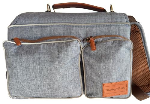 Denim inspiriert, Hunderucksack Geschirr, Rucksack für Hunde, reflektierende Streifen, verstellbar, gepolstert, waschbar, wasserdicht, maschinenwaschbar, veganes Leder, Hunderucksackgeschirr für Hunde von Snickany & Co.