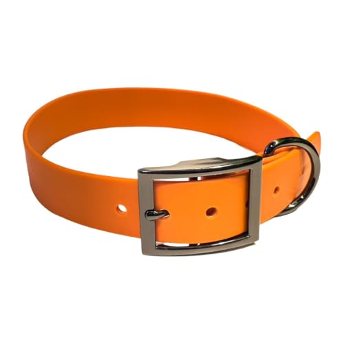 SNIFFLS Premium Halsband Hund klein, orange - sehr kleine Hunde (XS) - Verstellbar, leicht, gummiert, schmal von Sniffls