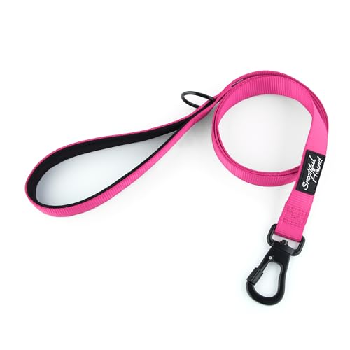 Snootiful Hound Sicher verschließbare Hundeleine mit gepolstertem Griff, Karabiner-Hundeleine (Rosa, 120 cm) von Snootiful Hound